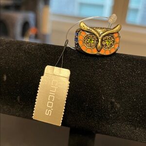 Chico's Multicolor Owl Statement Ring